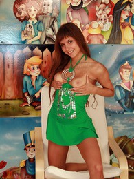 Teens4Free presents: Brunette beauty inserting a dildo into her soaked snatch