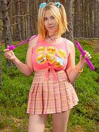 Teens4Free presents: Naughty teen girl strips down outdoors exposing her juicy naked body, big tits and hot pussy