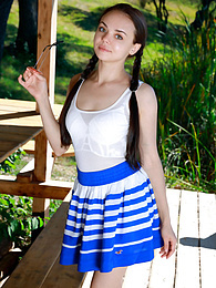 Teens4Free presents: Fresh-Faced russian beauty Mia Grandy gets totally naked on a picnic table in a garden